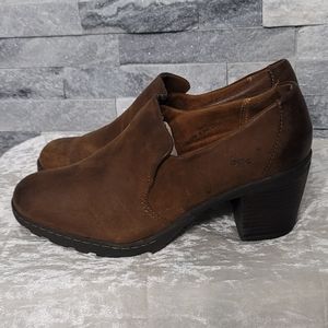 B.O.C Brown Leather Chunky Heel Shoes